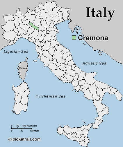 Mapa de Cremona Italia